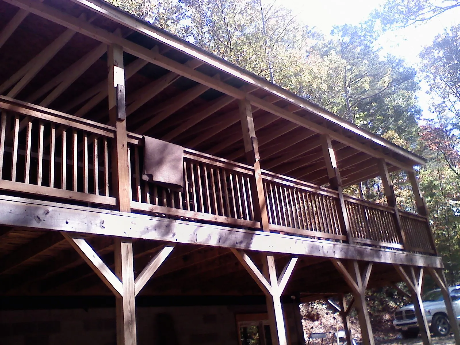 Timber framing under a new elevated porch and deck — Roof Leak Repair in Castroville by Roofing Brothers